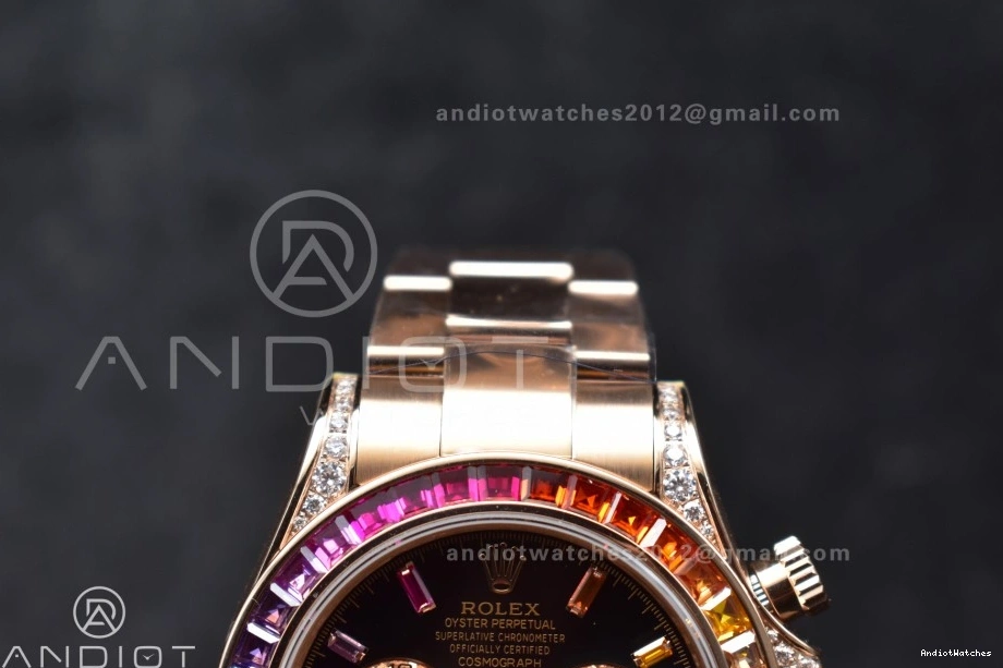 776 Bracelet Daytona Dial Best Edition ZF SH Black Diamonds 1:1 Durable on Rainbow 116595RBOW RG 0503